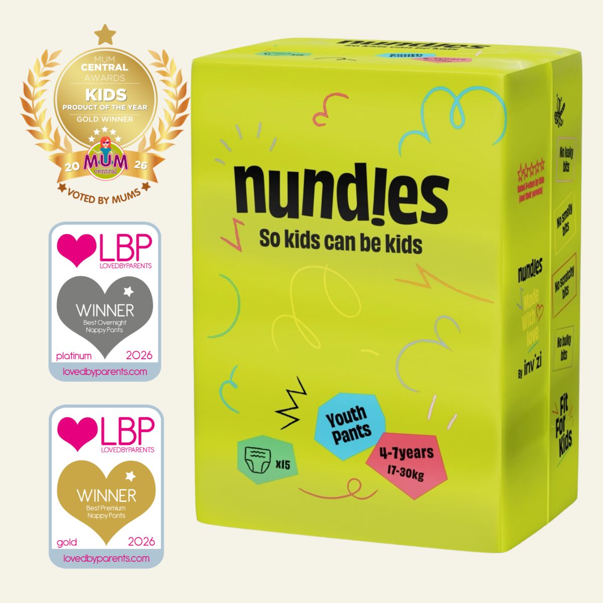 Nundies Youth Pants 4-7 Years