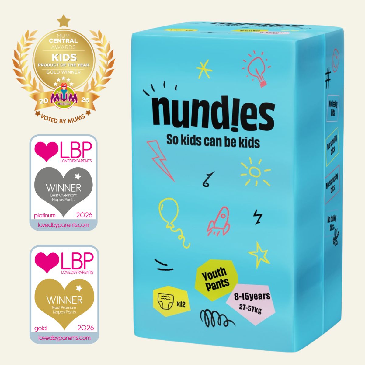 Nundies Youth Pants 8-15 Years